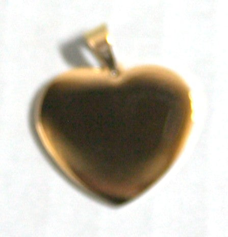 Approx. 1" Stainless Steel Heart charm for necklace Gold Tone