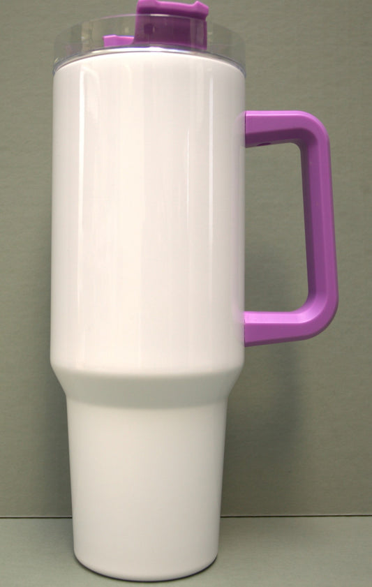 40 OZ Tumblers with Colored Handle Stainless Steel Insulated water tumbler