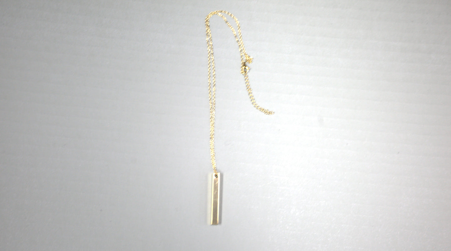 Stainless Steel Rectangle Pendant Necklace