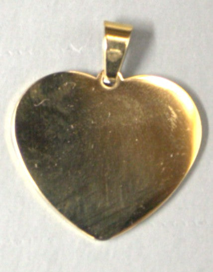 Stainless Steel Charm Heart Pendant for Necklace approx. 16mm w/ 5x3mm Hole Gold tone