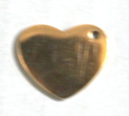 18K Gold-Plated Stainless-Steel Heart Charms approx. 10mm wide, 9mm long, 1mm thick, hole: 1.2mm